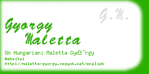 gyorgy maletta business card